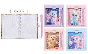 Блокнот 205,00  замоч. Кошка + ручка  7582