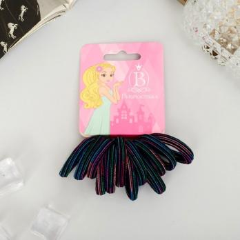 Укр. Резинка   /набор 12 шт./ Махрушка  темые полоски  5144496