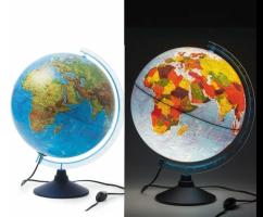 Глобус  32 см.  СВЕТ  Физико-Политич  013200228