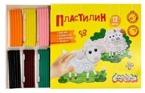 Пластилин  12цв.  КАЛЯКА  /32