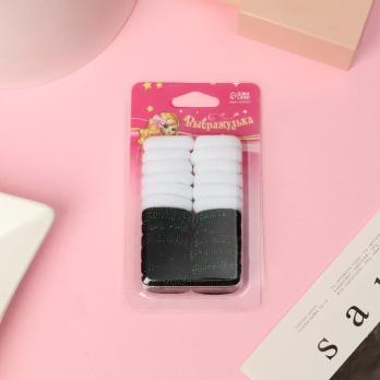 Укр. Резинка   /набор 24 шт/  Махрушка черно-белые на блистере 4072275  #6