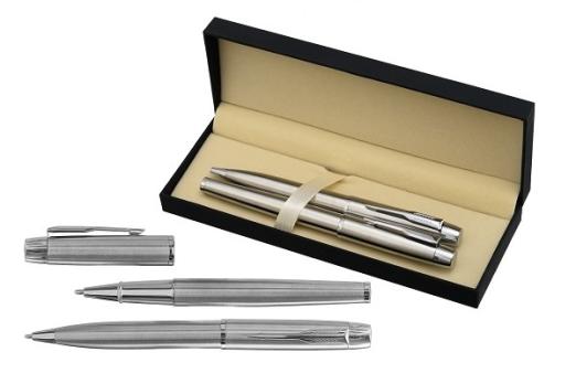 Ручка  подароч. 380,00  BASIR набор две ручки серебро  7786