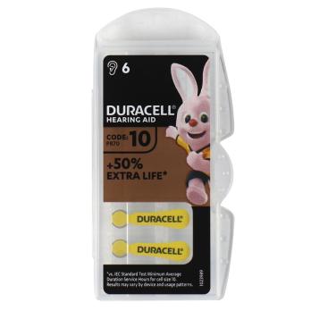 Батарейка -табл.№ ZA10 Duracell  для слуховых аппаратов (цена за набор 6 штук)