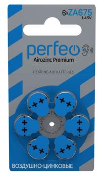 Батарейка -табл.№ ZA675 Perfeo  для слуховых аппаратов (цена за набор 6 штук)