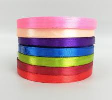 Лента  Текстил. Атлас.  6 мм. ассорт. цена за  23 м