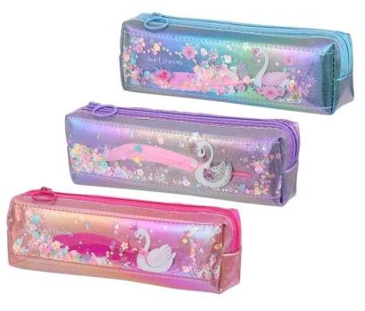 Пенал - косметичка  Тубус  Лебедь  пайетки 6662