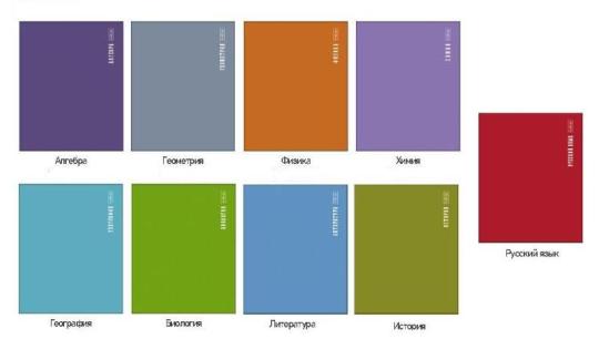 Тетрадь КОМПЛЕКТ 9 шт. ОДНОТОННЫЙ  пластиковая  обложка