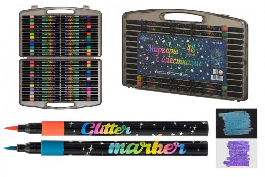 Маркер   Акриловые БЛЕСТКИ  в  боксе 48 цв 7742-48