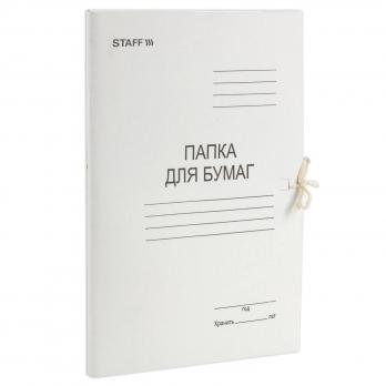 Папка  д/бумаг  с завяз.  белая  плотная    уп.150