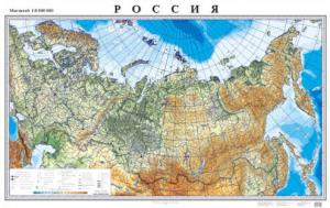 Карта  России  Физическая  100*70   КН051