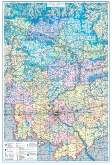 Карта Омской  области  84*112  складная