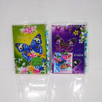 Блокнот  + ручка + магнит  8 марта