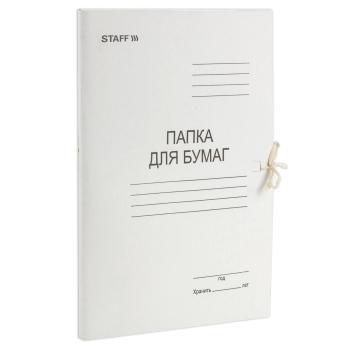 Папка  для  бумаг  с завяз.  белая  уп.170