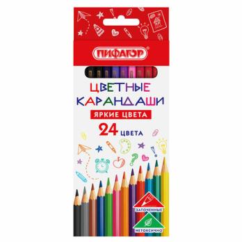 Карандаши  цв. ПЛАСТИК. 24цв  уп.6