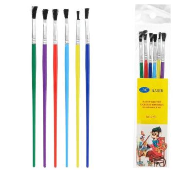 Кисти  Нейлон  плоские  /набор  6шт./ 2201