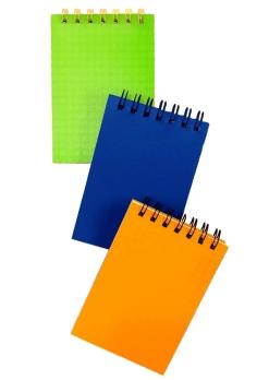 Блокнот  39,00  ПЛАСТИК  А6 спираль  цветной  3199