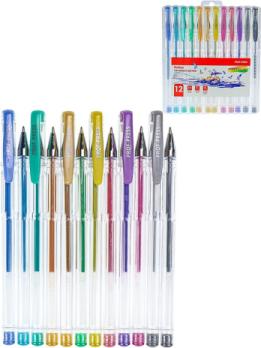 Ручки  гелевые  /набор 12цв./  Металлик в пластиковом боксе /12  4740