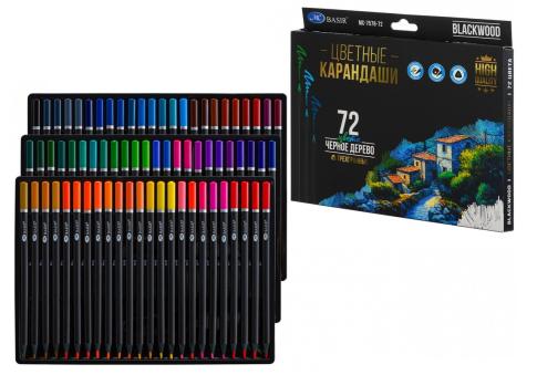 Карандаши  цв.  BASIR 72 цв.  уп.2