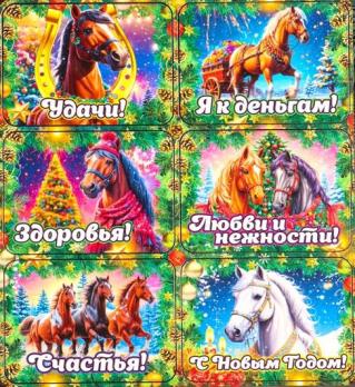 Магнит     ЛОШАДЬ  Дерево квадратный /6